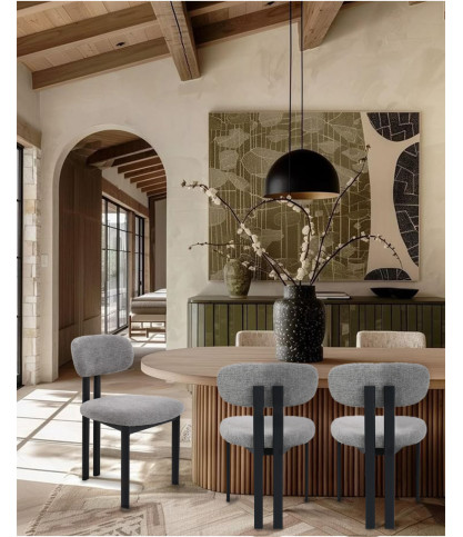 Zuno - Grey fabric chair with metal legs