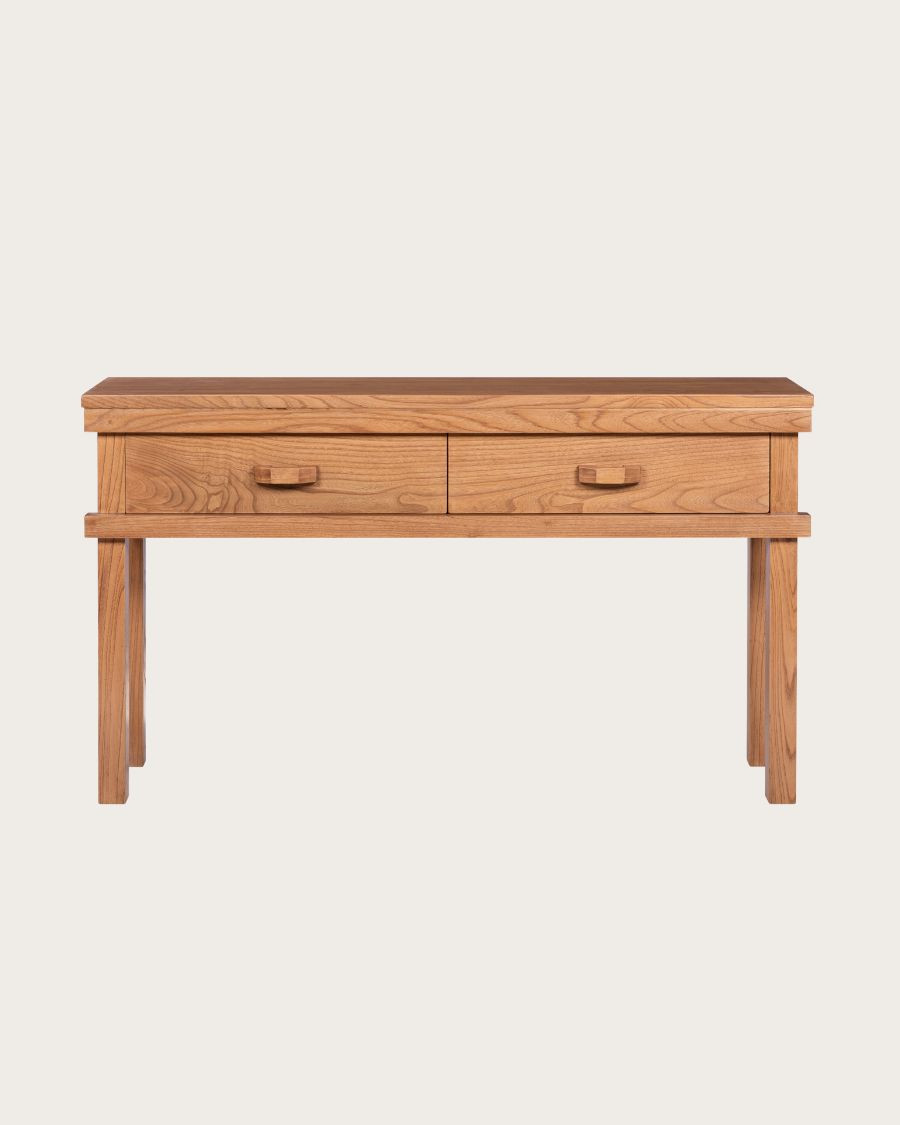 Nara - Consolle in legno con 2 cassetti, 130 cm