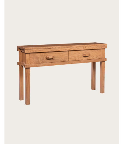 Lore - Consola de madera con 2 cajones 130 cm