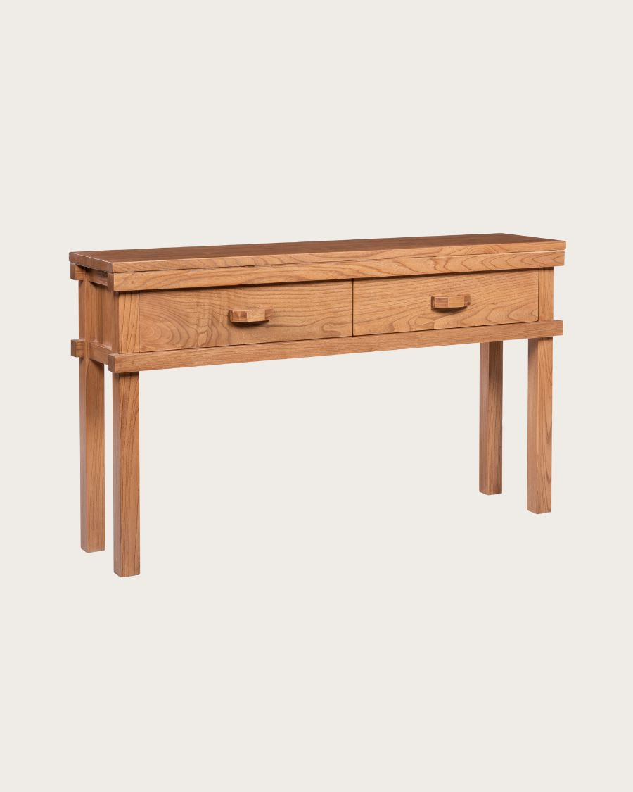 Nara - Houten consoletafel met 2 lades, 130 cm