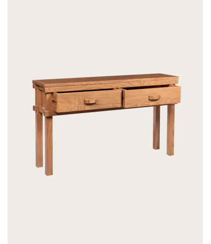 Nara - Consolle in legno con 2 cassetti, 130 cm