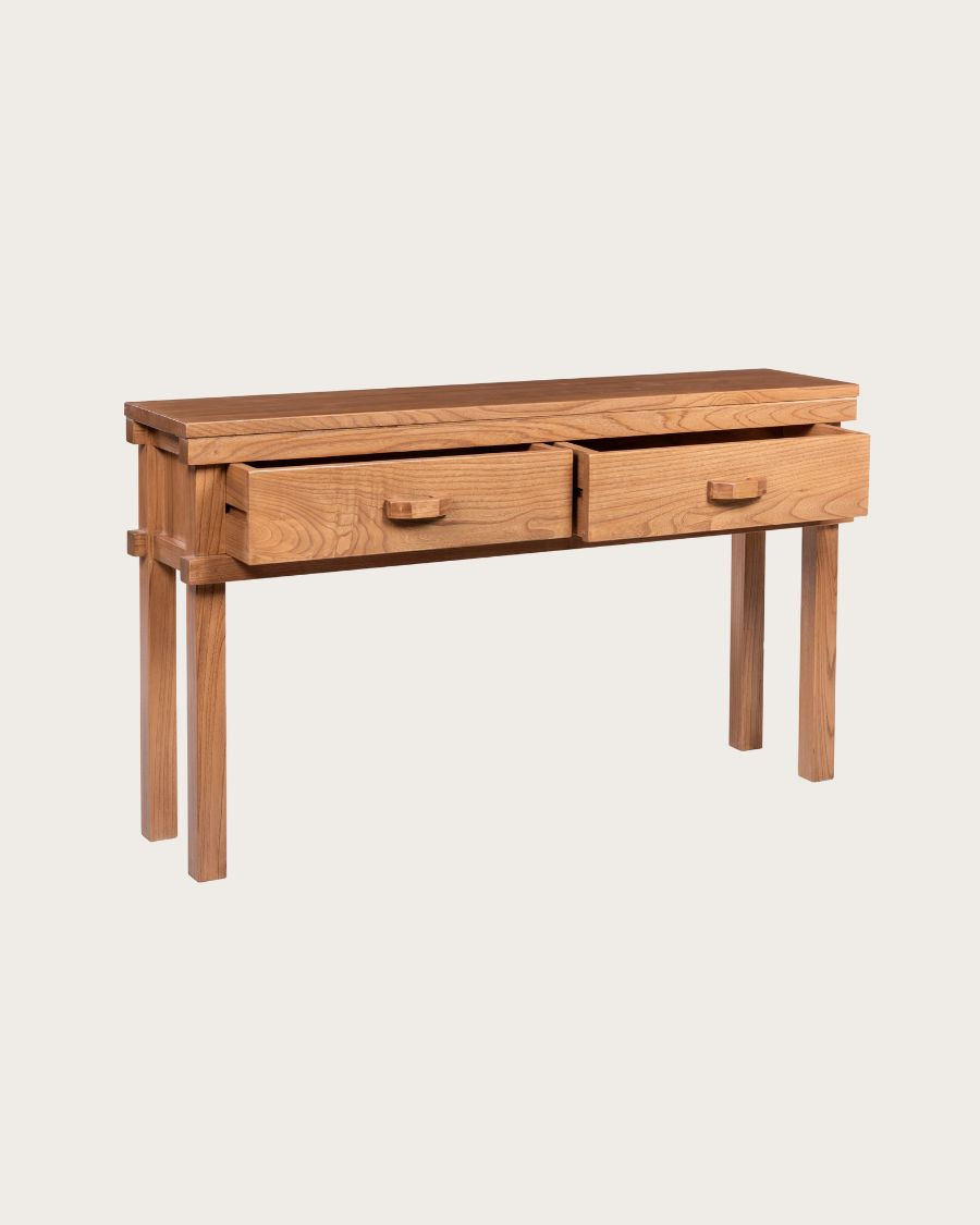 Nara – Konsolentisch aus Holz mit 2 Schubladen, 130 cm