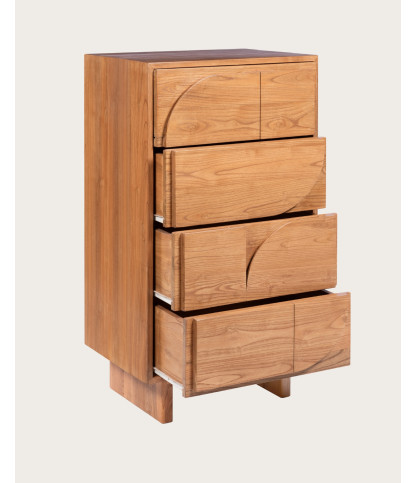 Cassettiera realizzata in legno massello di teak.
