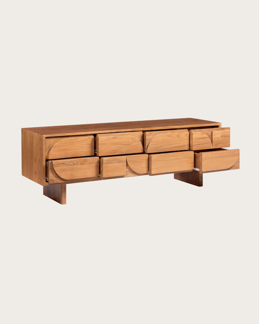 170 cm massief teakhouten tv-meubel