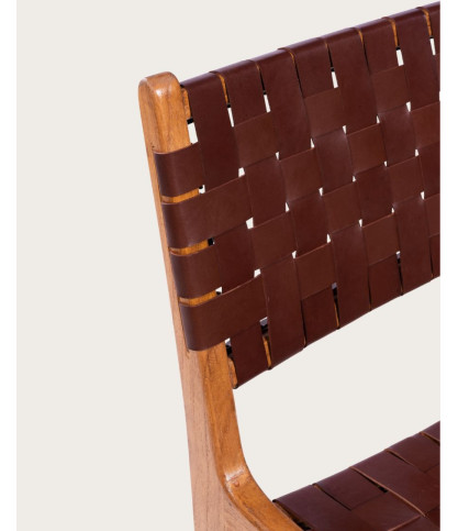 Forma - Chaise en bois massif de teck et cuir tressé