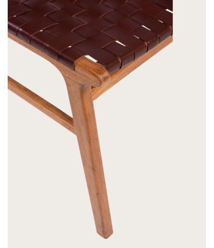 Forma - Chaise en bois massif de teck et cuir tressé