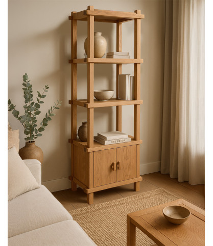 Nara - Large solid teak shelf