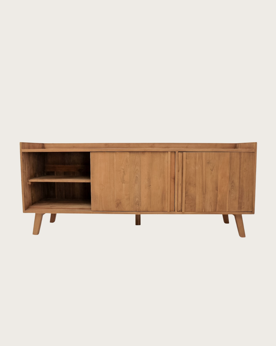TV-Ständer aus massivem Teakholz, 196 cm TV-Ständer aus massivem Teakholz, 196 cm
