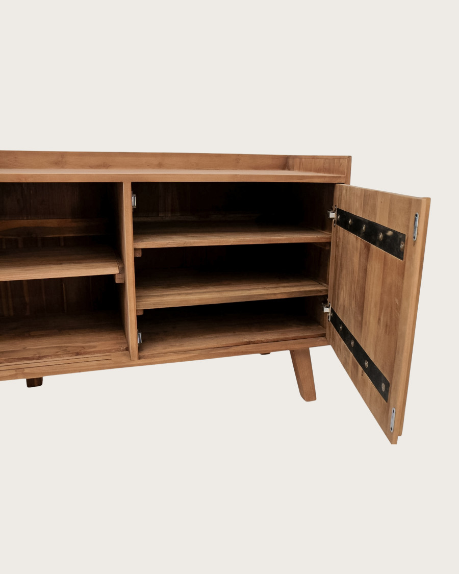 TV stand in solid teak wood, 196 cm TV stand in solid teak wood, 196 cm