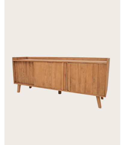 Mueble para TV de madera maciza de teca, 196 cm.