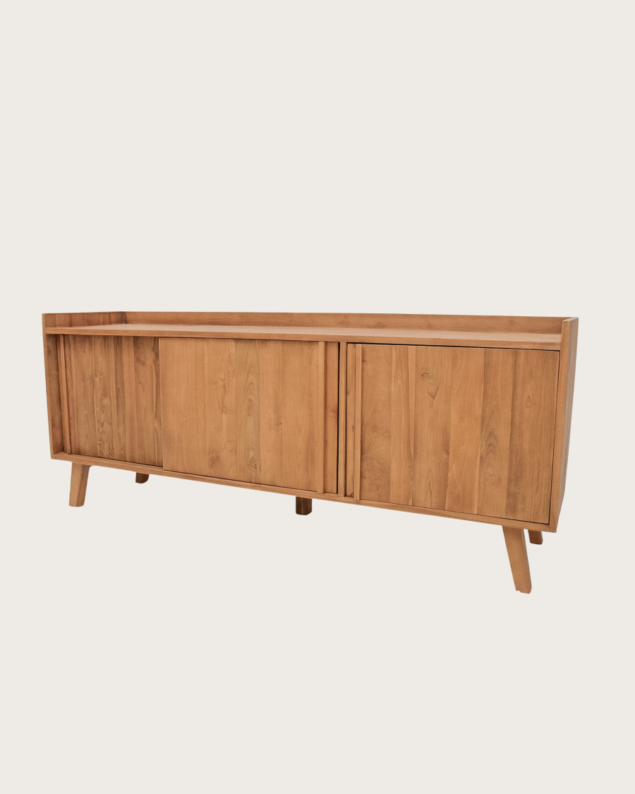 Brume - Meuble tv en bois massif de teck 196 cm