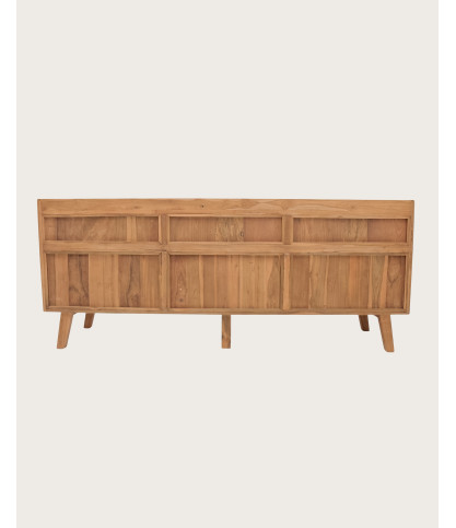 Mobile porta TV in legno massello di teak, 196 cm
