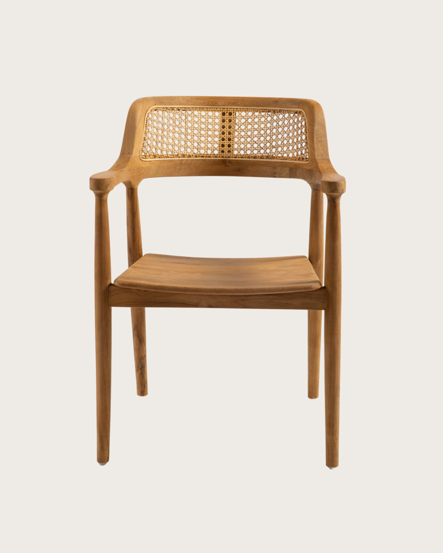 Sienne - Teak chair with rattan detail