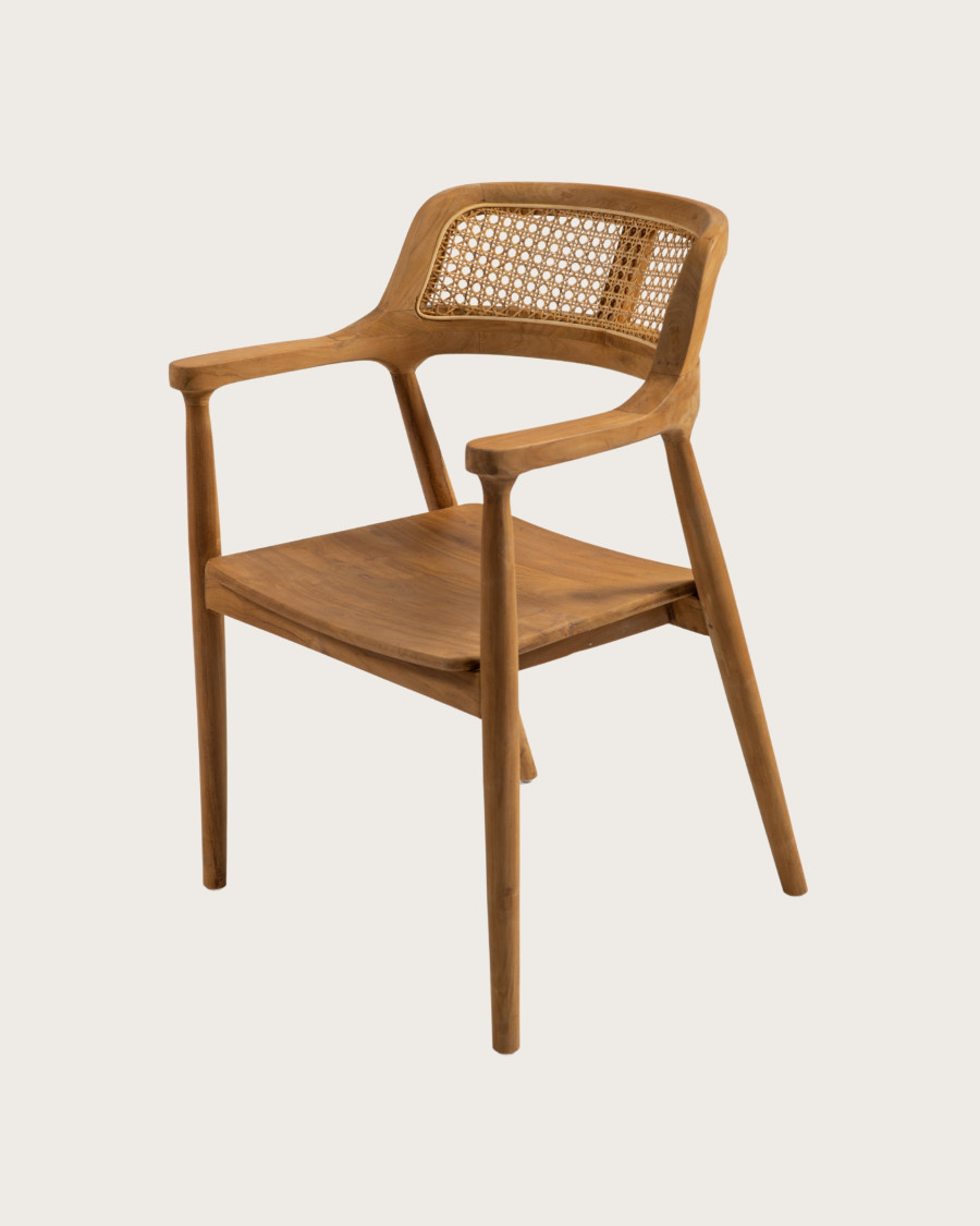 Sienne - Lot de 2 chaises en teck avec détail rotin