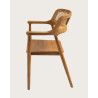 Sienne - Chaise en teck avec détail rotin