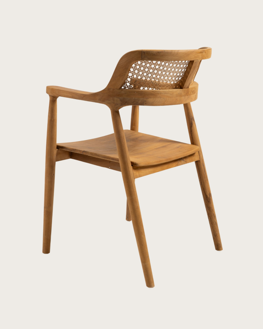 Sienne - Lot de 2 chaises en teck avec détail rotin