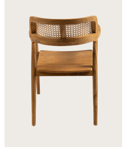 Sienne - Teak chair with rattan detail