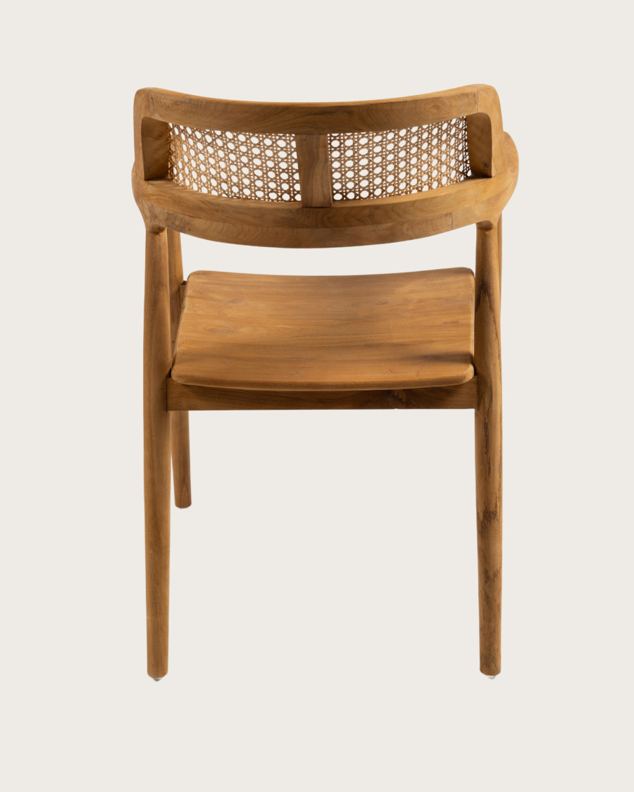 Sienne - Lot de 2 chaises en teck avec détail rotin