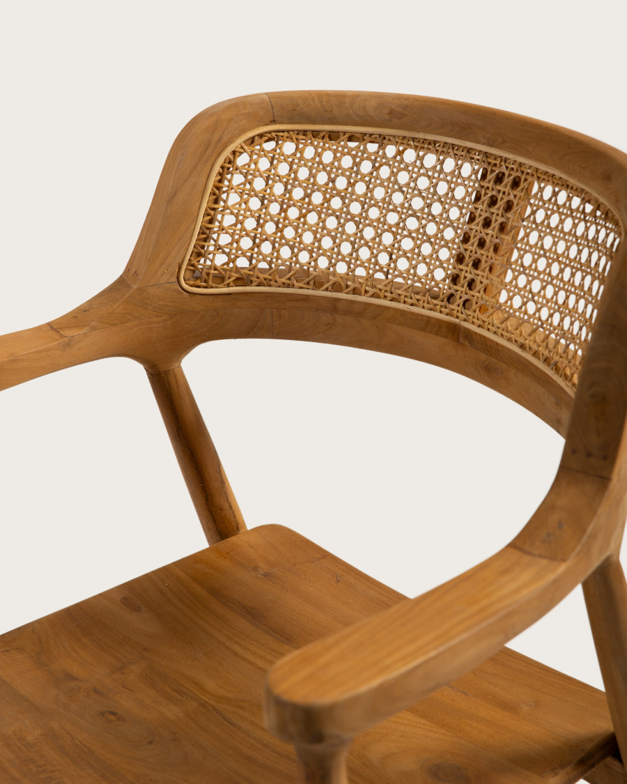 Sienne - Lot de 2 chaises en teck avec détail rotin