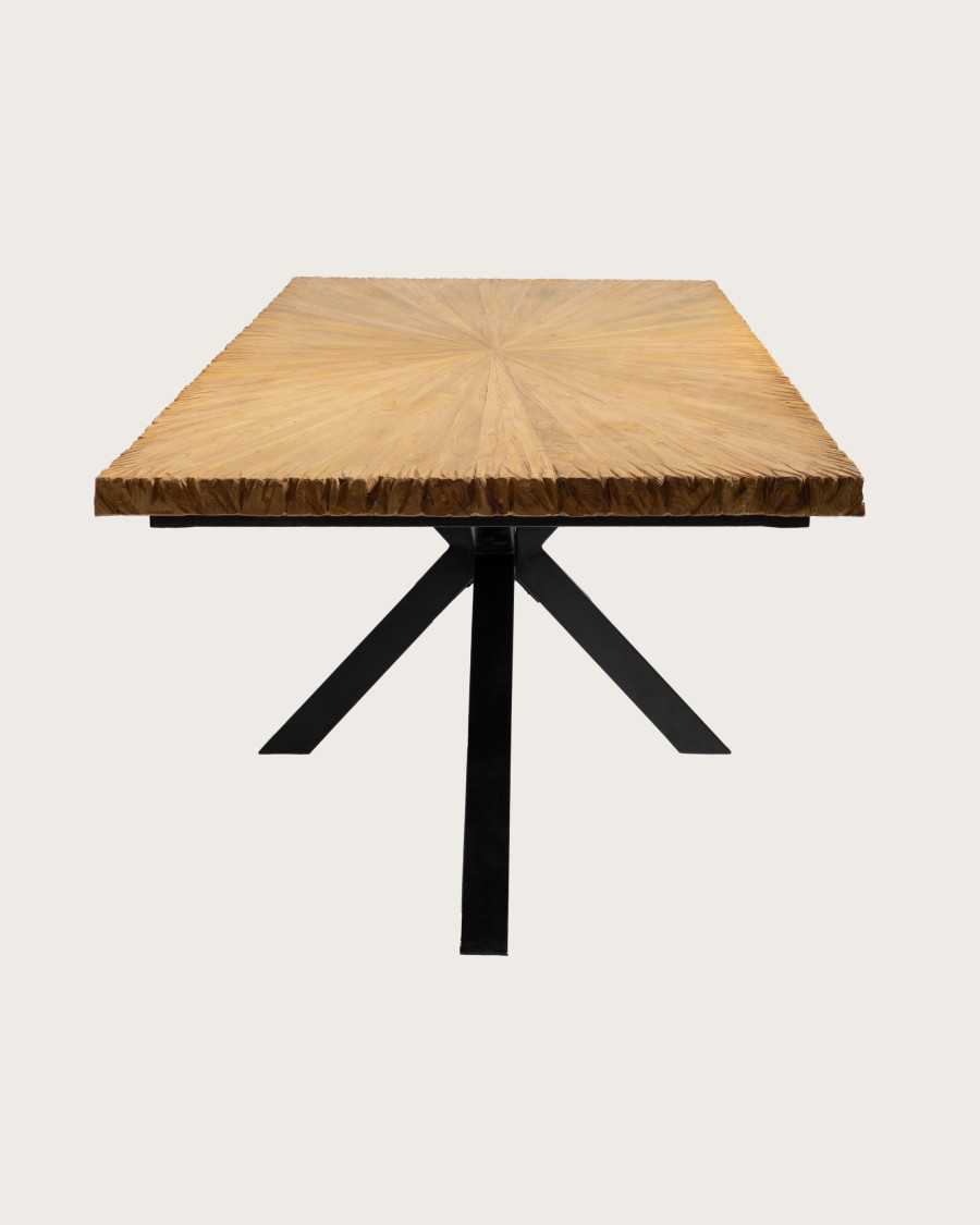 Sun - Tavolo da pranzo in teak massello con motivo a sole, L 200 cm, per 10 persone