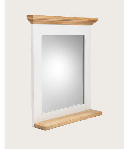 Inda - Rectangular wall mirror in solid wood