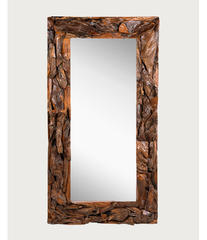 Boima - Antique Finish Teak Wood Mirror