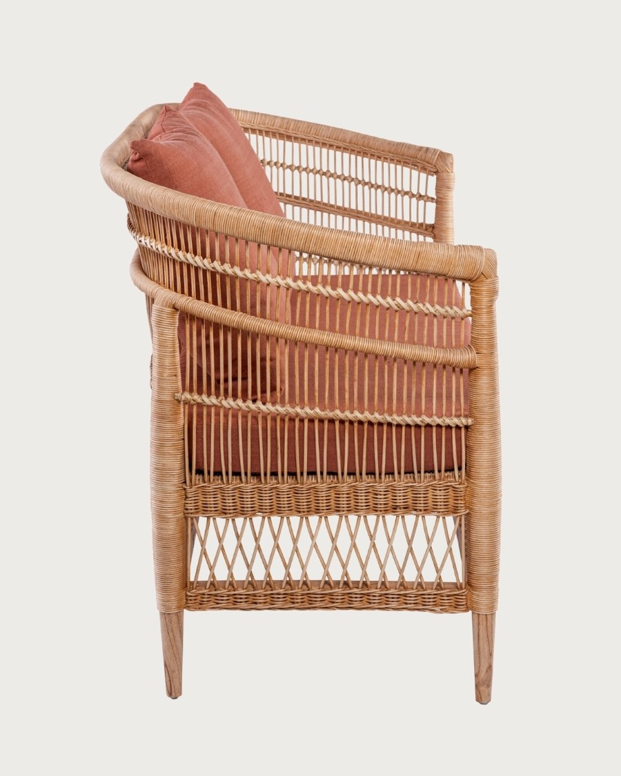 Lusso - Canapé de jardin 2 places en rotin, coussin amovible