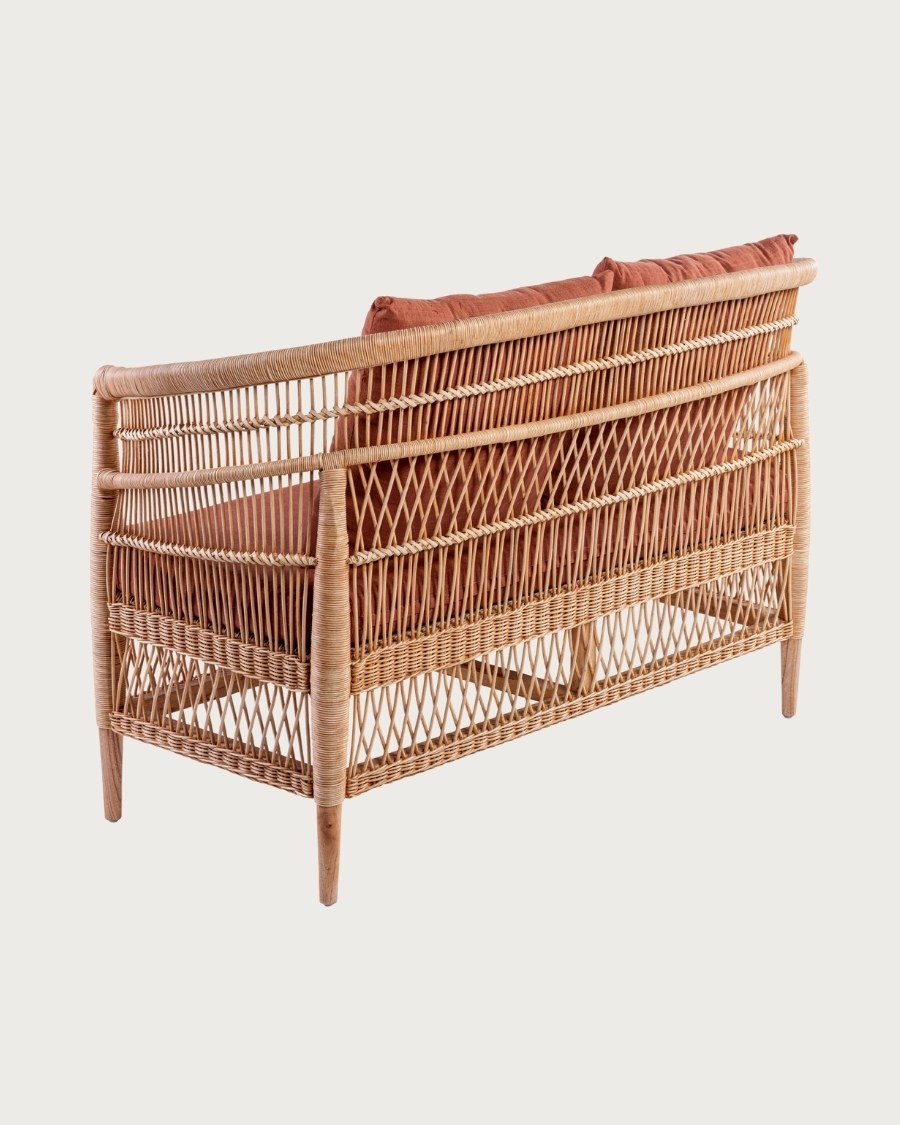 Lusso – 2-Sitzer-Gartensofa aus Rattan mit abnehmbarem Kissen