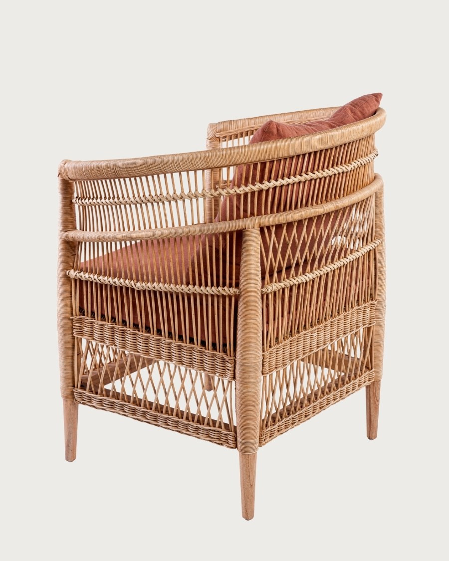 Lusso - Poltrona da giardino in rattan, cuscino sfoderabile