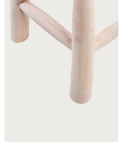Matra - Tabouret en branche de teck et jacinthe d'eau