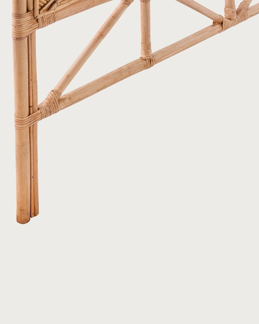 Rimba - Cabecero de ratán natural de 160 cm motivo "Hojas"