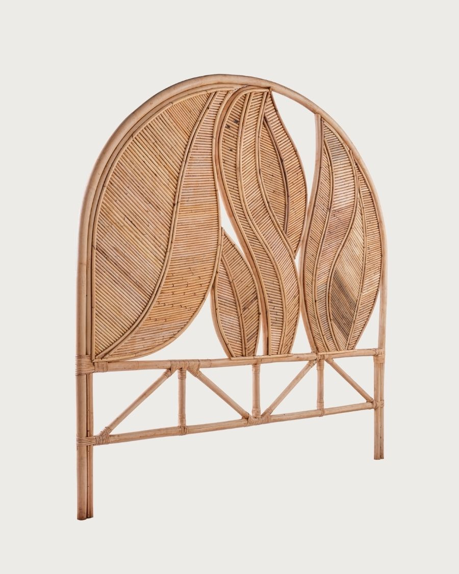 Rimba - Kopfteil aus Rattan "Blatt"