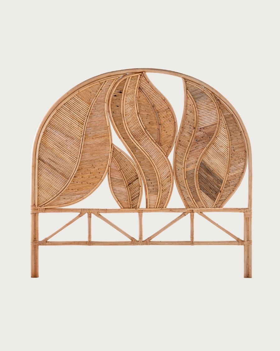 Rimba – Rattan-Kopfteil „Blätter“, 160 cm