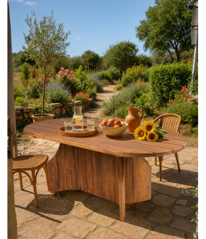 Puzzle - Gartentisch aus massivem, recyceltem Teakholz