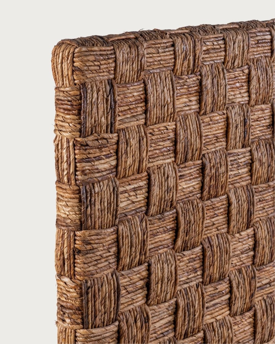 Nest - Handwoven Water Hyacinth and Mahogany Headboard