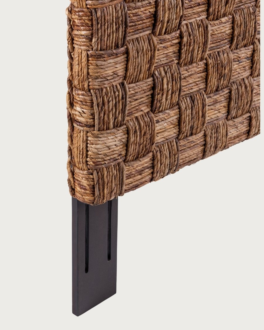 Nest - Handwoven Water Hyacinth and Mahogany Headboard