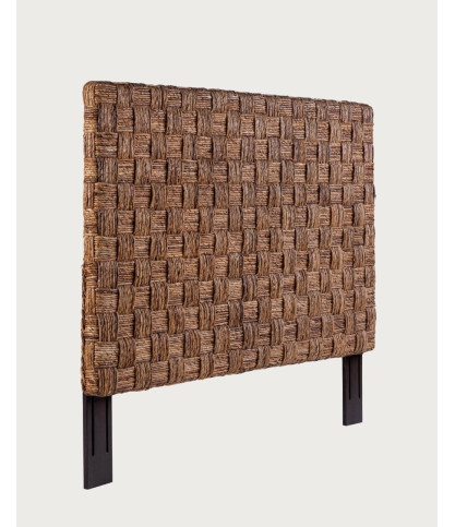 Nest - Handwoven Water Hyacinth and Mahogany Headboard
