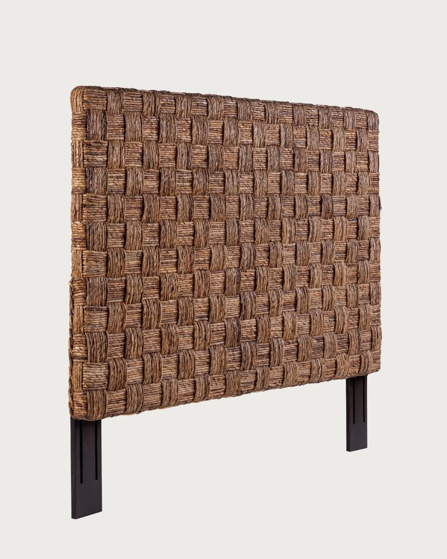 Nest - Handwoven Water Hyacinth and Mahogany Headboard
