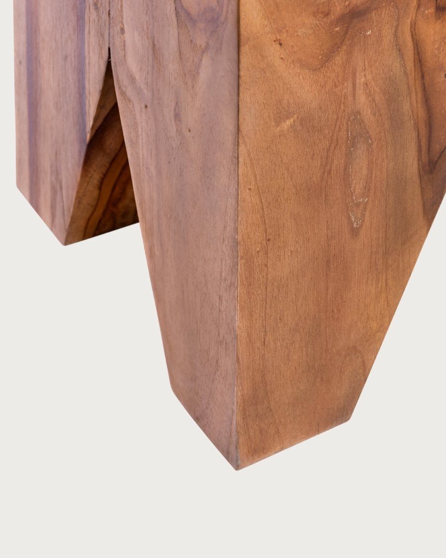 Moku - Tabouret en bois de teck massif