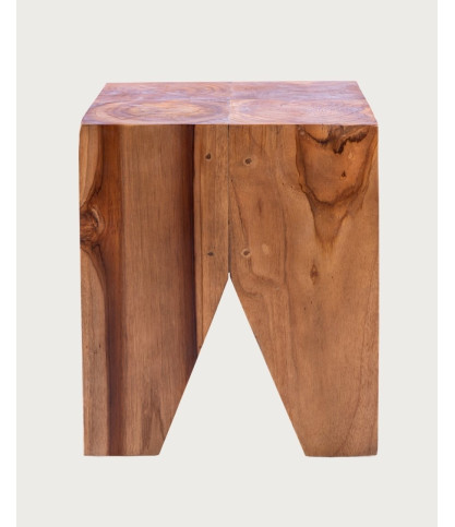 Moku - Tabouret en bois de teck massif