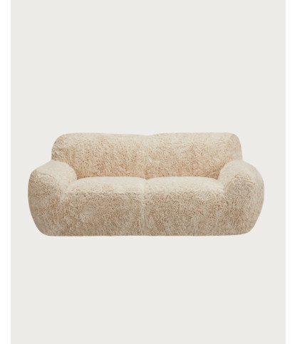Teddy - 2-seater sofa in faux sheepskin fabric