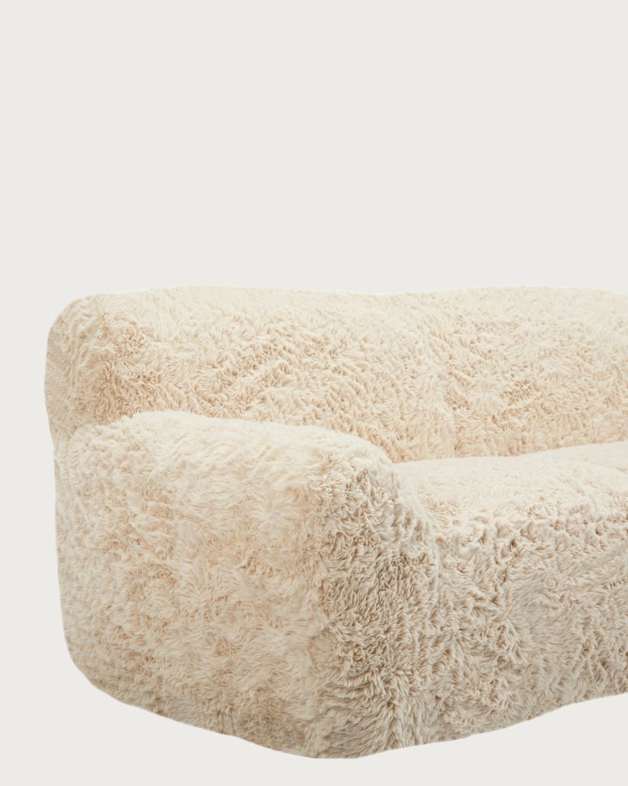 Teddy - Canapé 2 places en tissu fourrure imitation mouton
