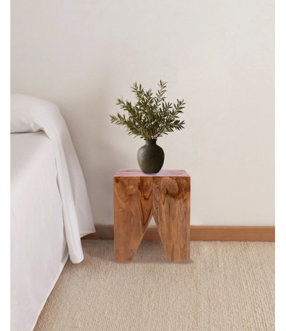 Moku - Tabouret en bois de teck