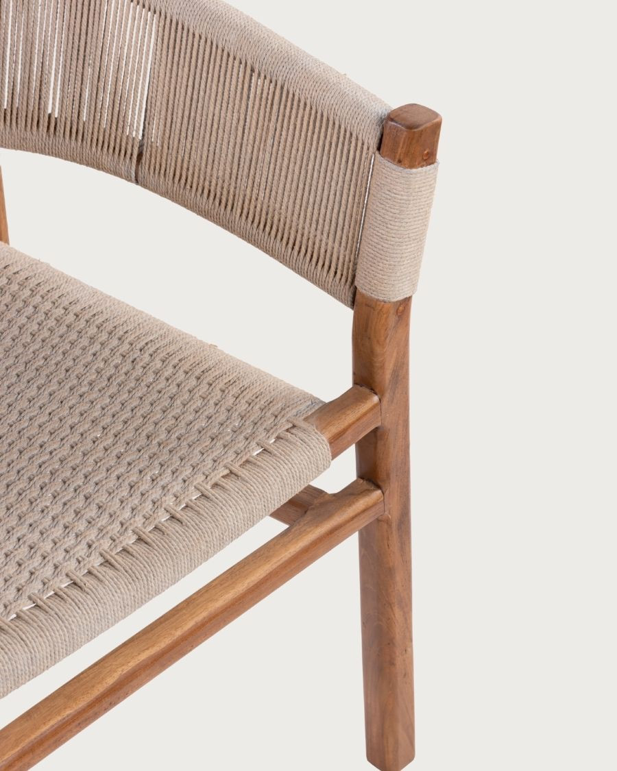 Kanoa - Sedia in teak massello e corda beige