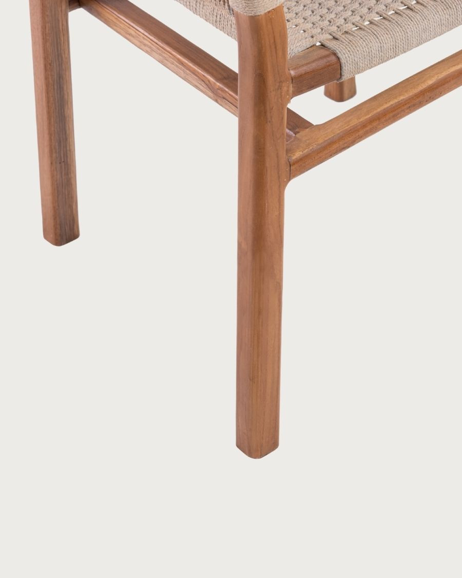 Kanoa - Chair in solid teak and beige rope