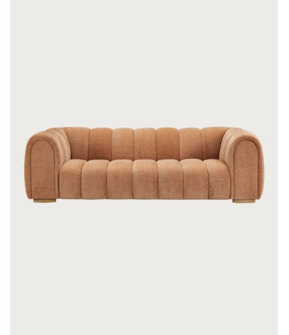 Cara - 3-seater sofa in camel velvet fabric