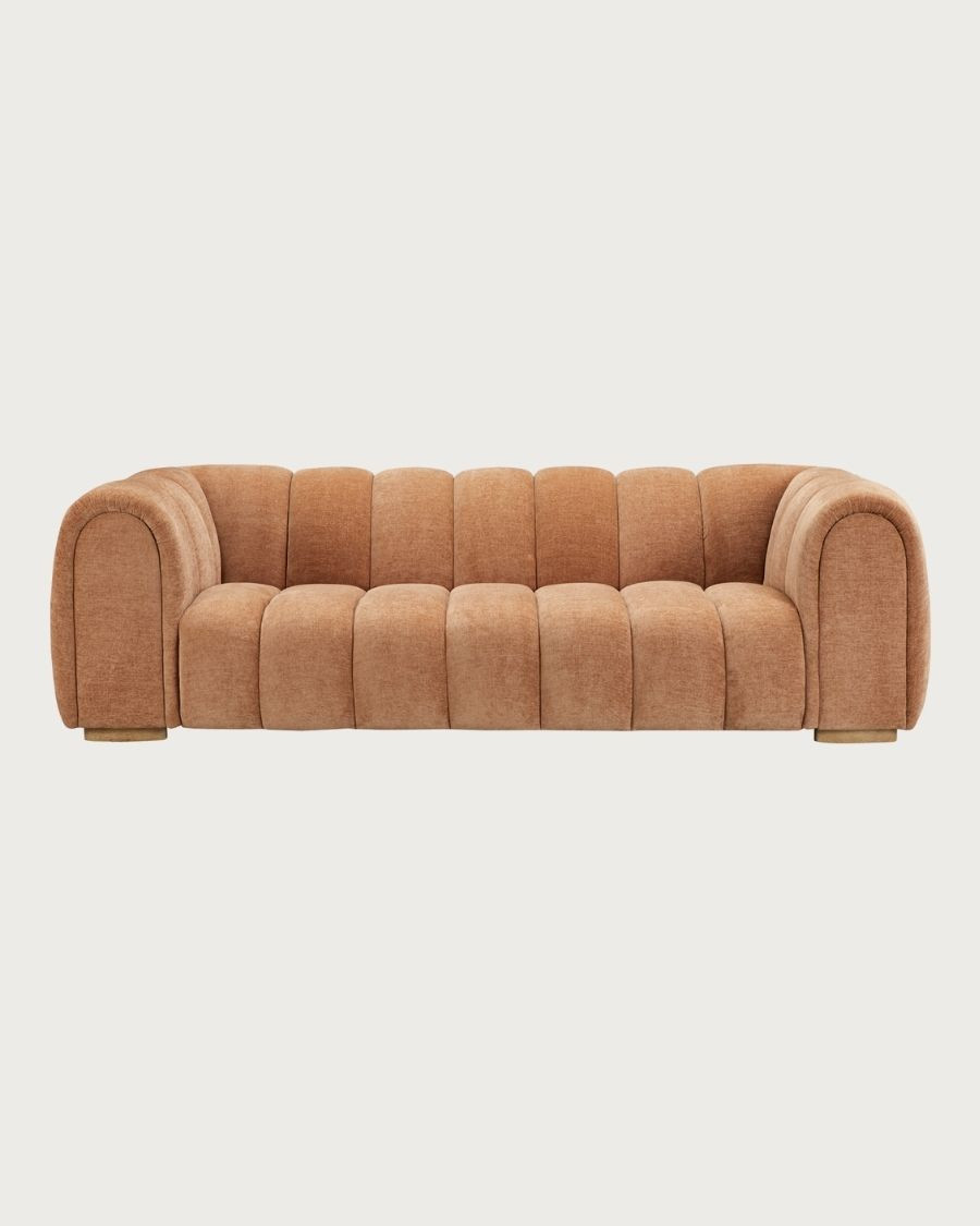 Cara – 3-Sitzer-Sofa in kamelfarbenem Samt