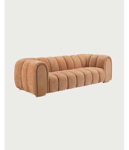 Cara – 3-Sitzer-Sofa in kamelfarbenem Samt