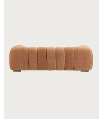 Cara - Sofá de 3 plazas en tela de terciopelo color camel.