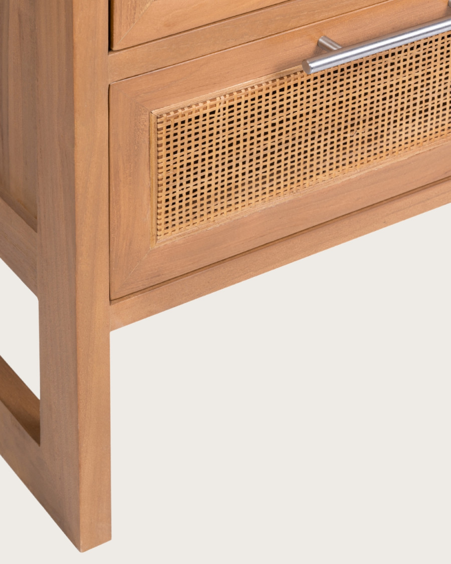 Sahara - Meuble salle de bain en teck et terazzo beige 145 cm